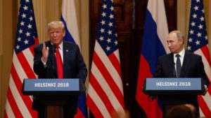 Donald Trump i Władimir Putin podczas szczytu w Helsinlkach / Fot. YouTube