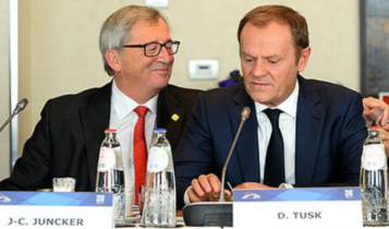 Jean-Claude Juncker i Donald Tusk/ fot. screen