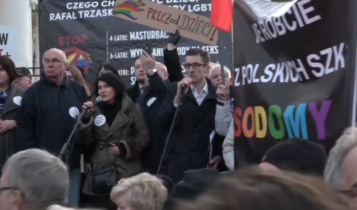 warszawski protest rodziców przeciw deklaracji LGBT/ fot. screen