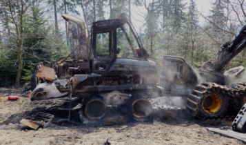 harwester spalony w leśnictwie Rozdroże/ fot. twitter