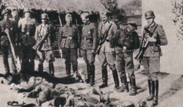 polscy chłopi zamordowani przez Niemców podczas pacyfikacji wsi Barłogi w woj. lubelskim/ fot. arch.