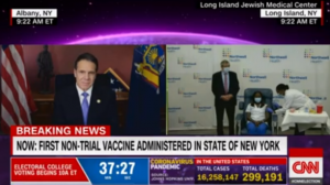 relacja z pierwszego szczepienia na Covid w Nowym Jorku/ fot. screen