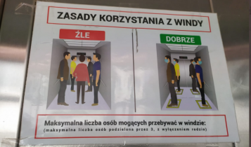 instrukcja korzystania z windy/ fot. Twitter