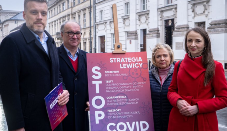 Adrian Zandberg, Włodzimierz Czarzasty, Agnieszka Dziemianowicz-Bąk i Wanda Nowicka/ fot. Twitter