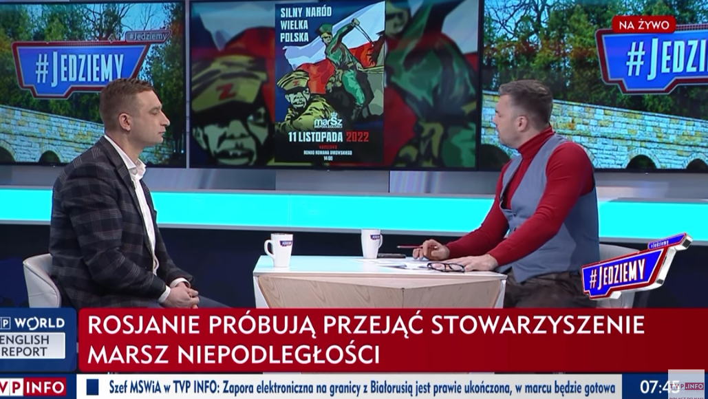 Robert Bąkiewicz i Michał Rachoń w programie "Jedziemy"/fot. screen