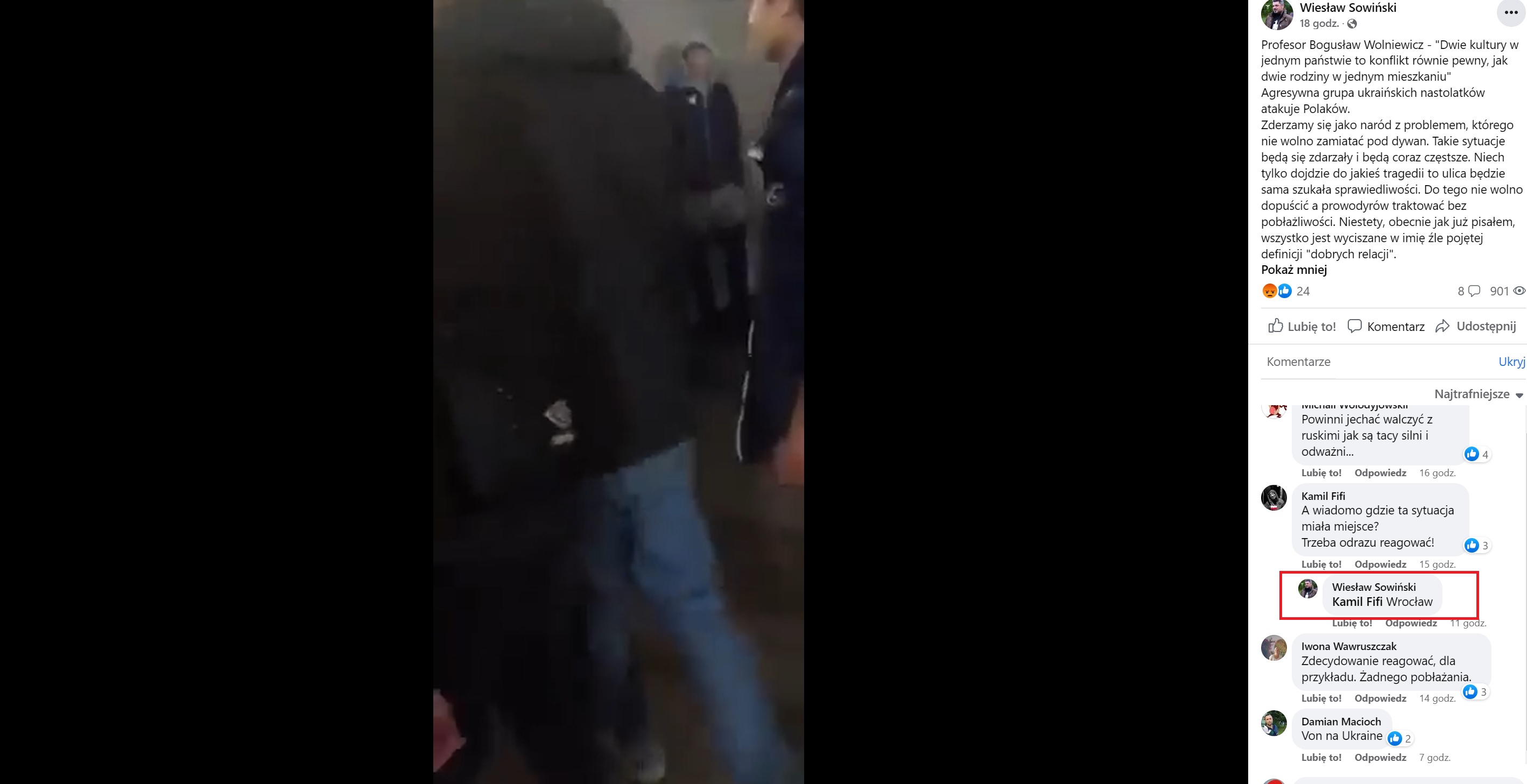 A group of Ukrainian hammers bullies a young Pole. Will mainstream take care of the matter? [VIDEO]